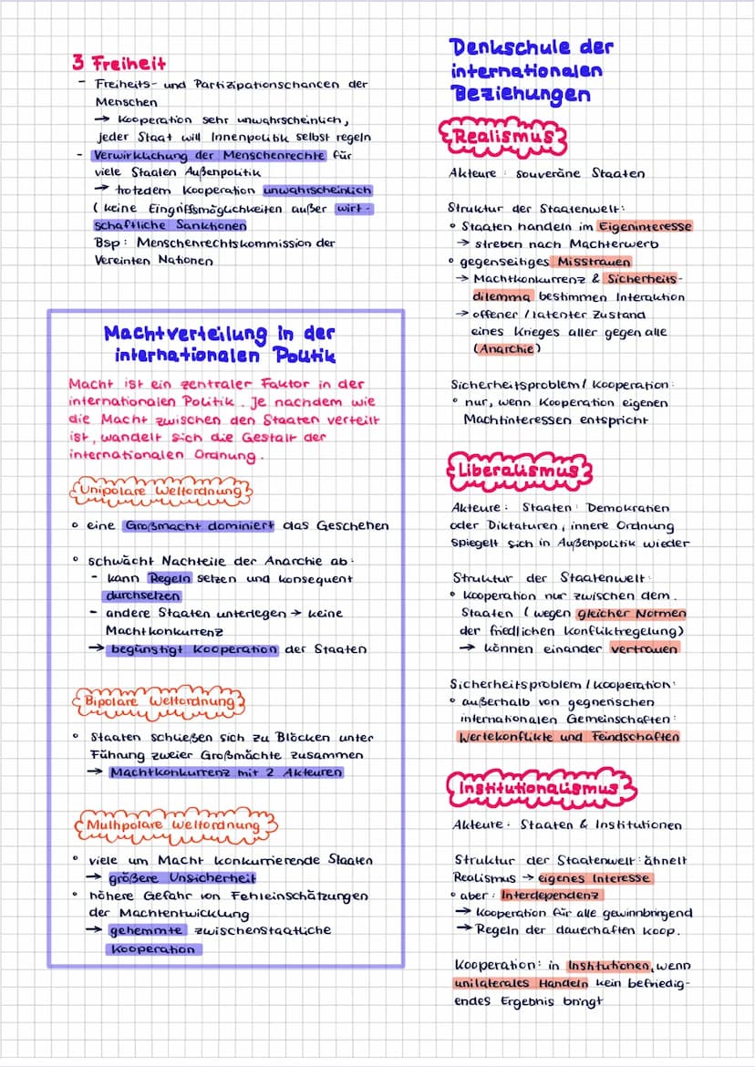 O
Gesetzgebung Gewaltmonopol
• Gekennzeichnet durch Anarchie (Fehlen
einer überstaatlichen Instanz mit Gewalt-
monopol)
alle Staaten gleich 