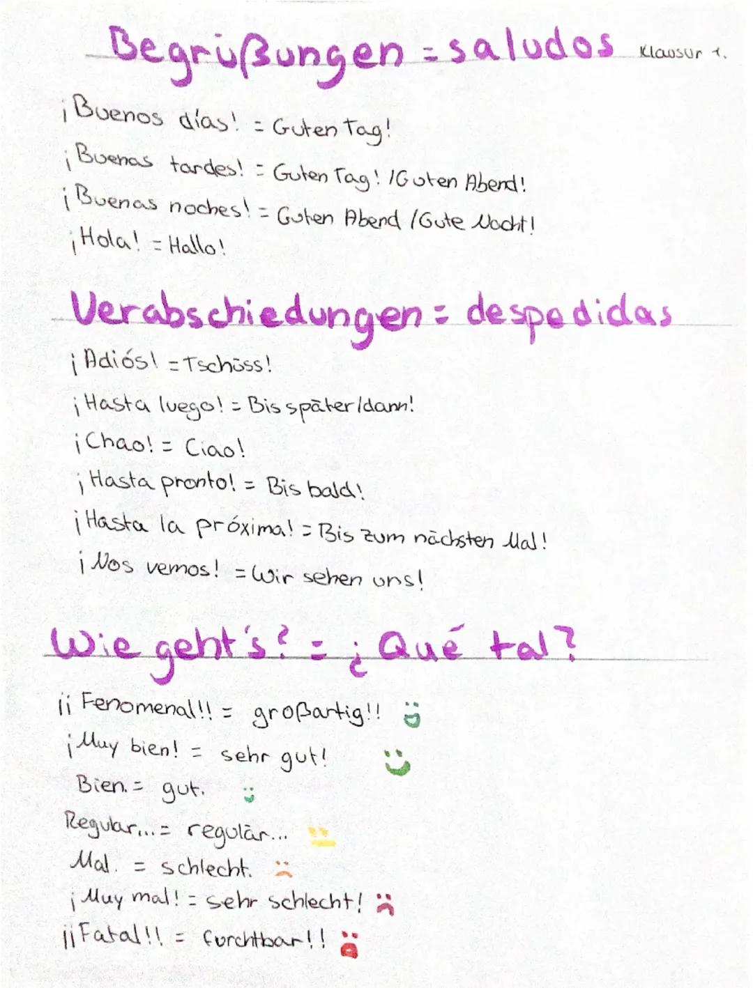 Grammatik
Verben (los verbas)
Klausur 7.
Infinitiv
Ser
hablar
comprender
vivin
Singular
yo
Soy
hable
comprendo vivo
tú
enes
hablas
comprende