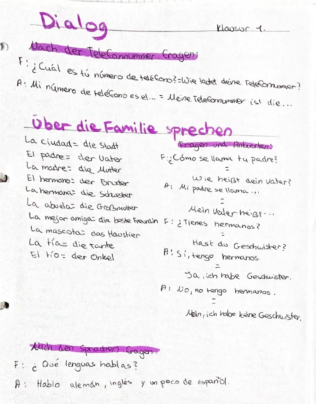 Grammatik
Verben (los verbas)
Klausur 7.
Infinitiv
Ser
hablar
comprender
vivin
Singular
yo
Soy
hable
comprendo vivo
tú
enes
hablas
comprende