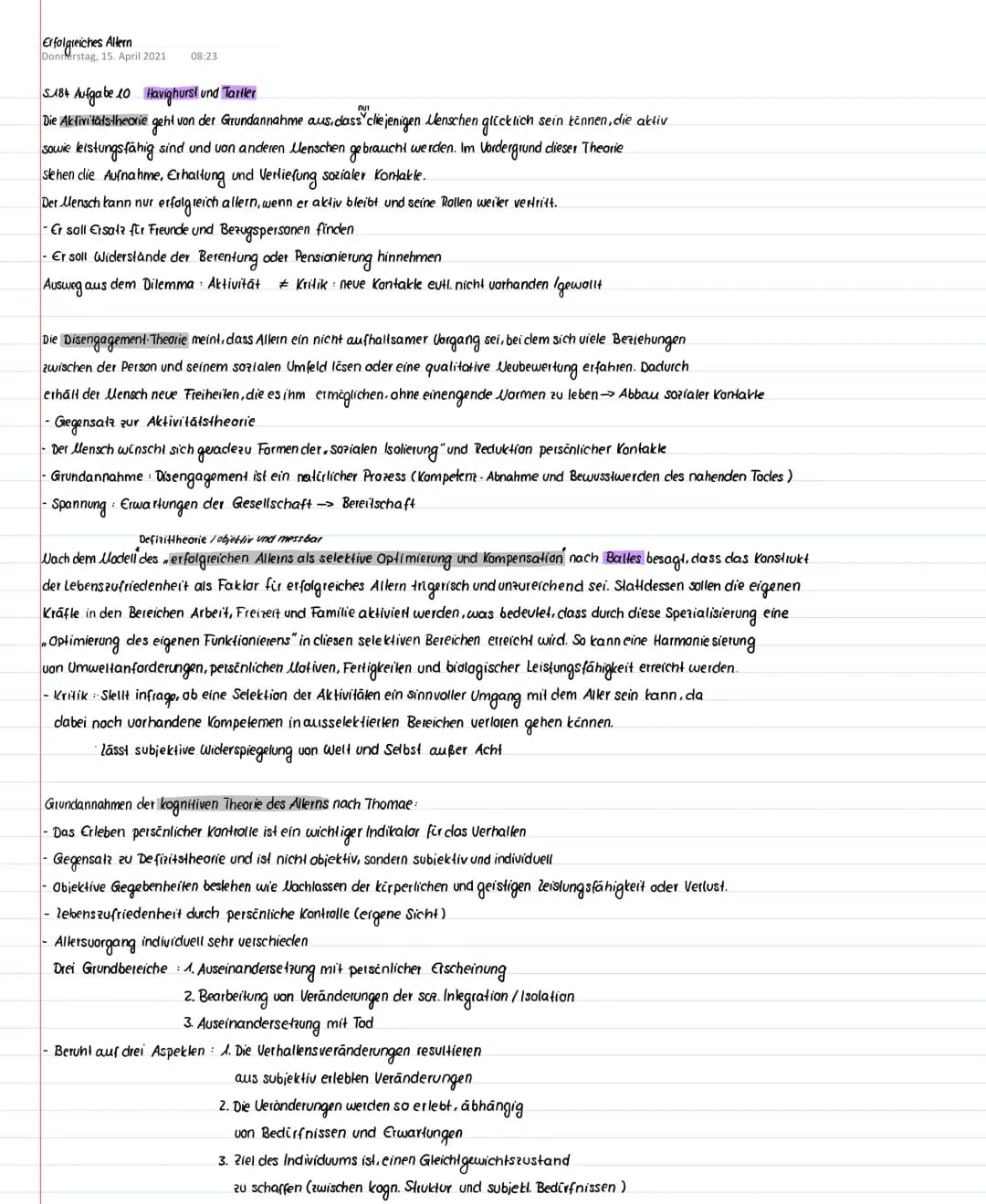 Alterstheorien einfach erklärt: Disengagement-Theorie, Aktivitätstheorie Tartler, SOK-Modell und mehr