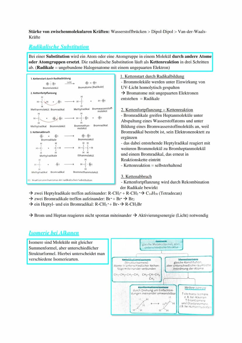 Alkane als einfachste Kohlenwasserstoffe
Stellung des C-Atoms:
● 2 Außenschalen
4 Valenzelektronen
Eigenschaften aus PSE:
6 Elektronen und P