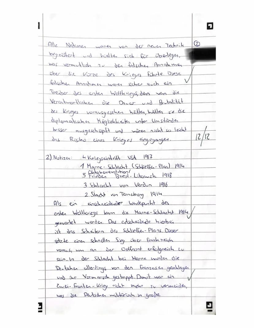 Klausur Geschichte Leistungskurs 12/1
Erster Weltkrieg -
Erlaubte Hilfsmittel: Wörterbuch der deutschen Rechtschreibung, Historischer Weltat