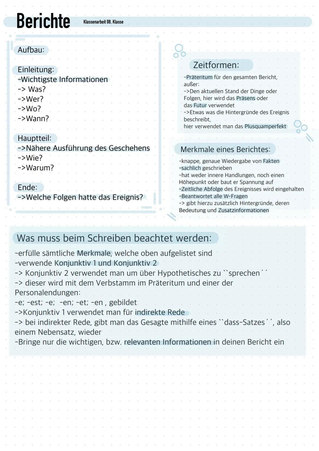 Berichte schreiben