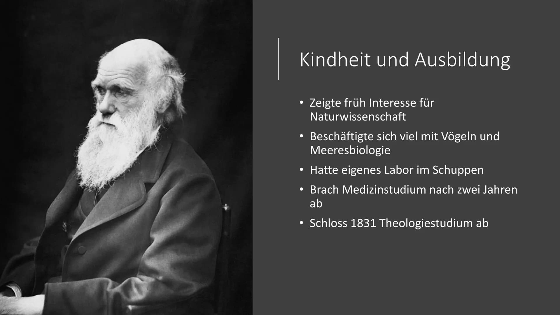 Charles Darwin
Von Pouya Afzali Tari Übersicht
●
●
Kurzbiografie
Abstammungstheorie
Evolutionstheorie
→Beispiele
Reaktionen
Quellen Herkunft