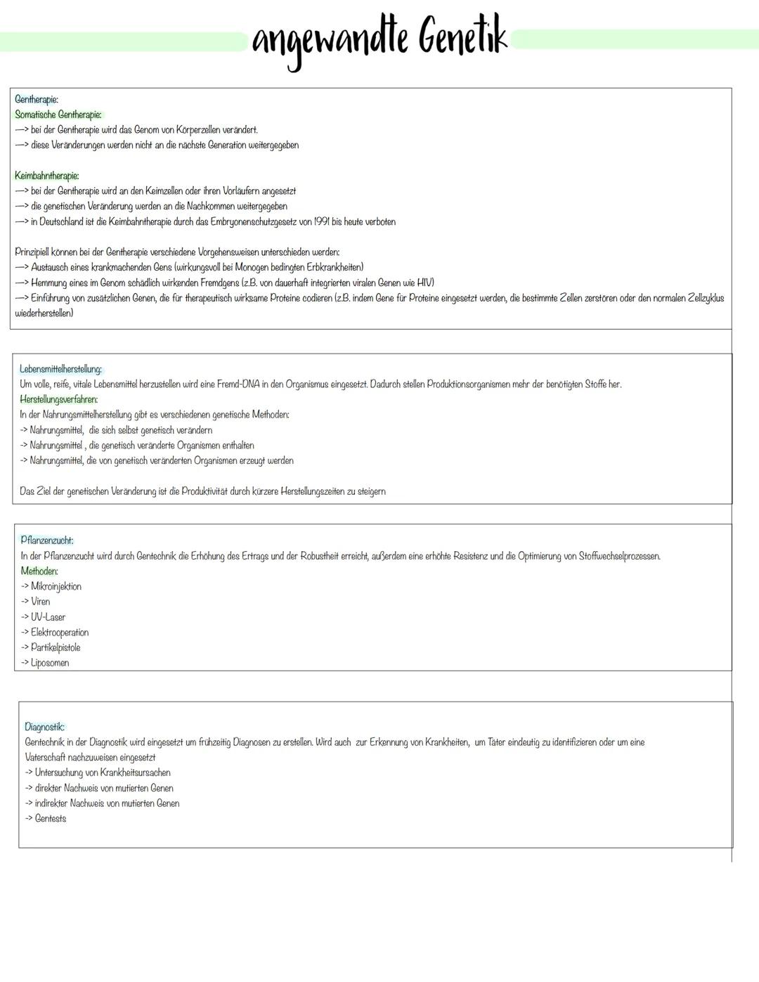 Gentechnik Methoden der Pflanzen- und Tierzucht
Auslesezucht:
→> Selektion (=gezielte Auslese) von Individuen mit genetisch bedingten, günst