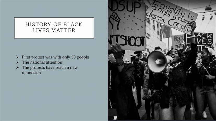 BLACK LIVES MATTER
A presentation by
Riccardo and Cedric TABLE OF CONTENT
●
●
●
●
What is "Black lives Matter"?
History of "Black Lives Matt