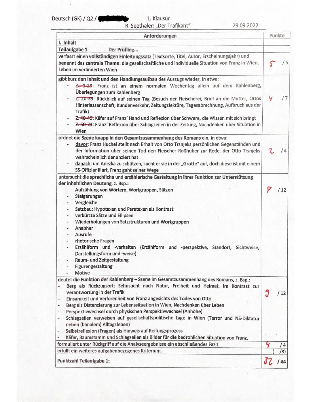 
<p>In dieser Aufgabe soll der Textauszug aus Robert Seethalers „Der Trafikant" analysiert und interpretiert werden. Besonderes Augenmerk so