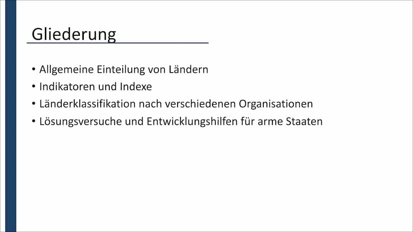 Länderklassifikationen Allgemeine Einteilung von Ländern:
Schwellenländer:
Gruppe an relativ fortgeschrittenen Entwicklungsländern
Oft geken