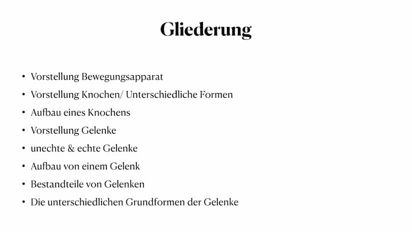 Sportbiologische Grundlagen
des Trainings
1. Bewegungsapparat
Anna-Lena Wiechmann ●
●
●
●
●
Gliederung
Vorstellung Bewegungsapparat
Vorstell
