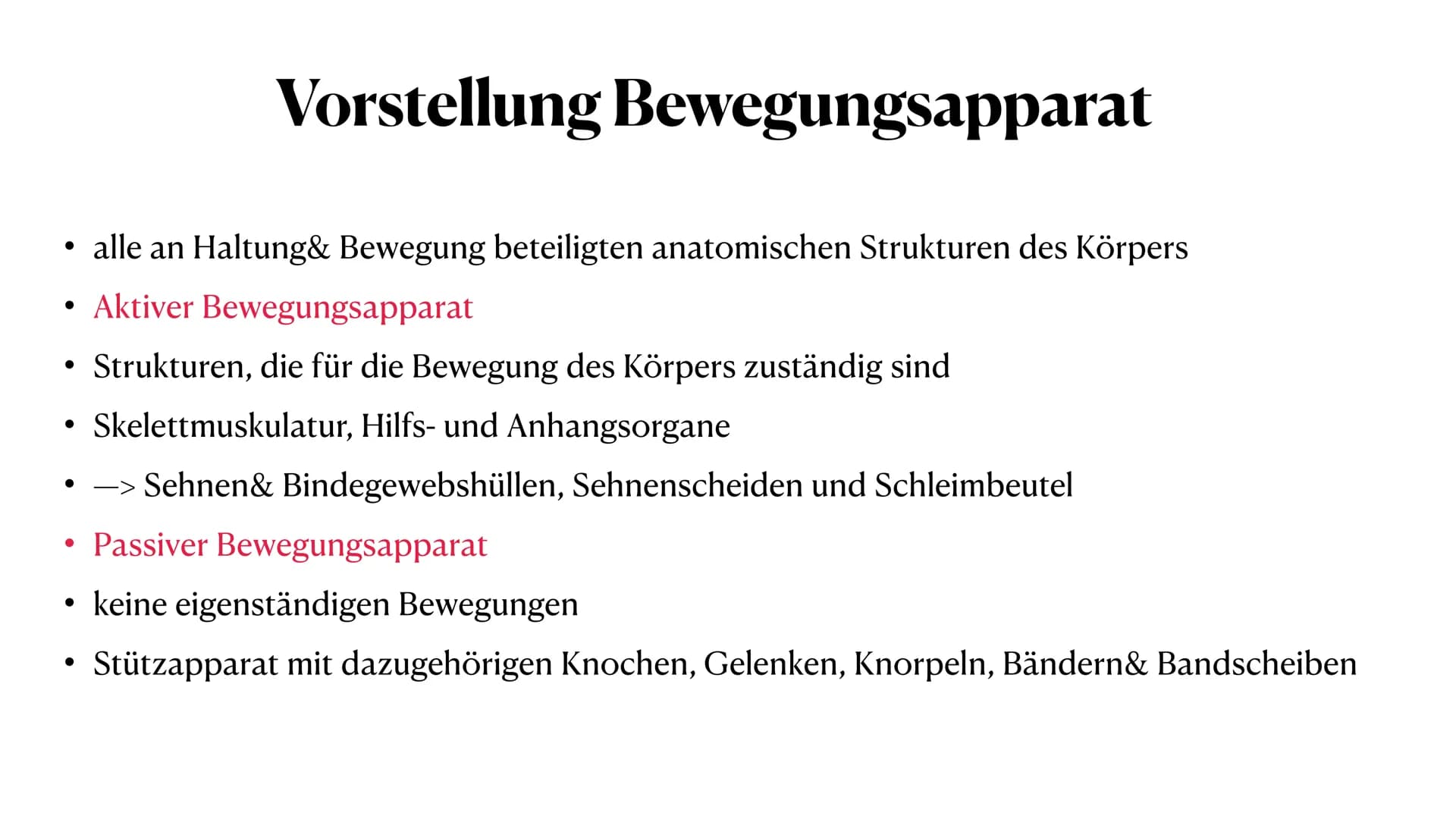 Sportbiologische Grundlagen
des Trainings
1. Bewegungsapparat
Anna-Lena Wiechmann ●
●
●
●
●
Gliederung
Vorstellung Bewegungsapparat
Vorstell