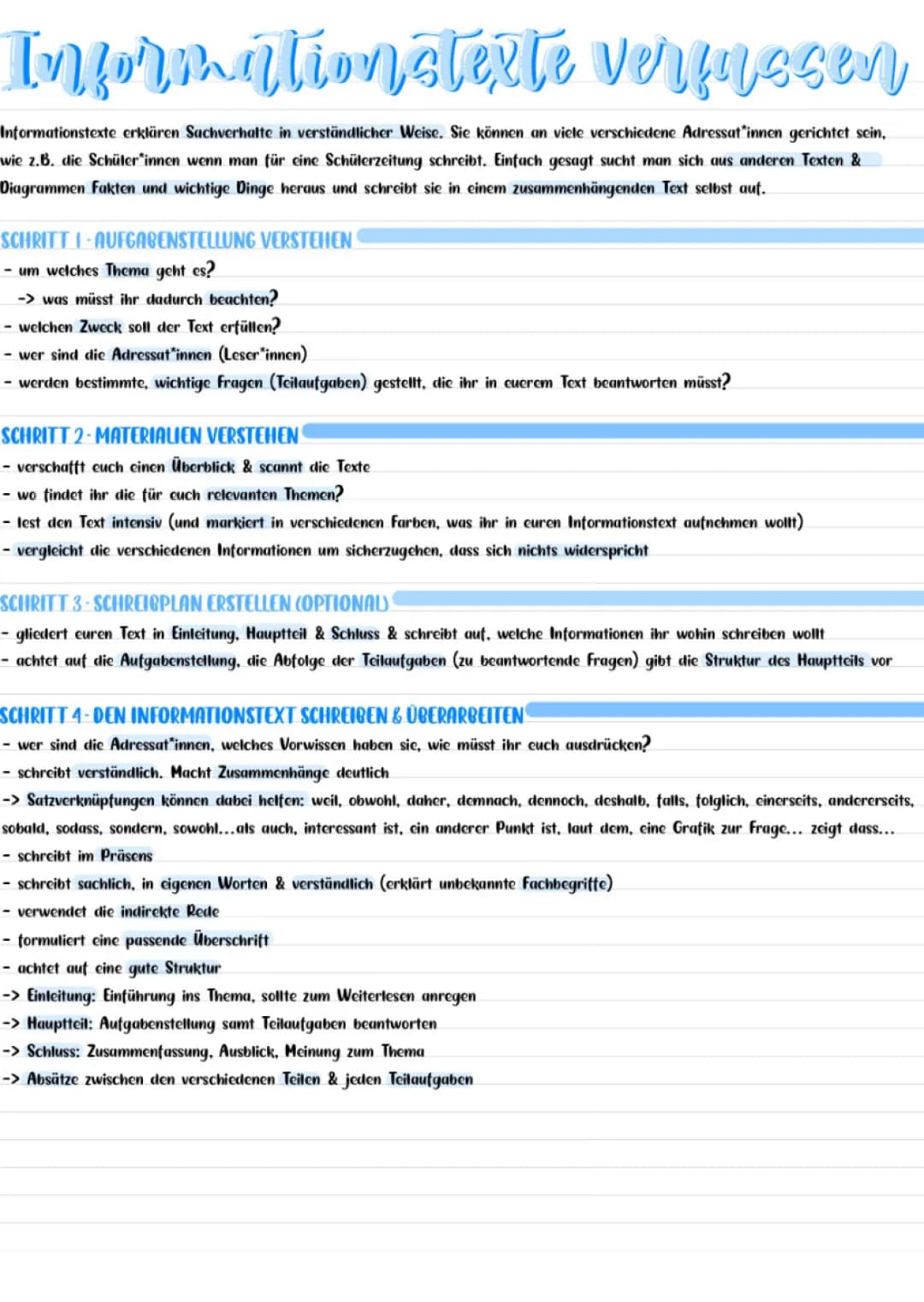 Informationstexte verfassen