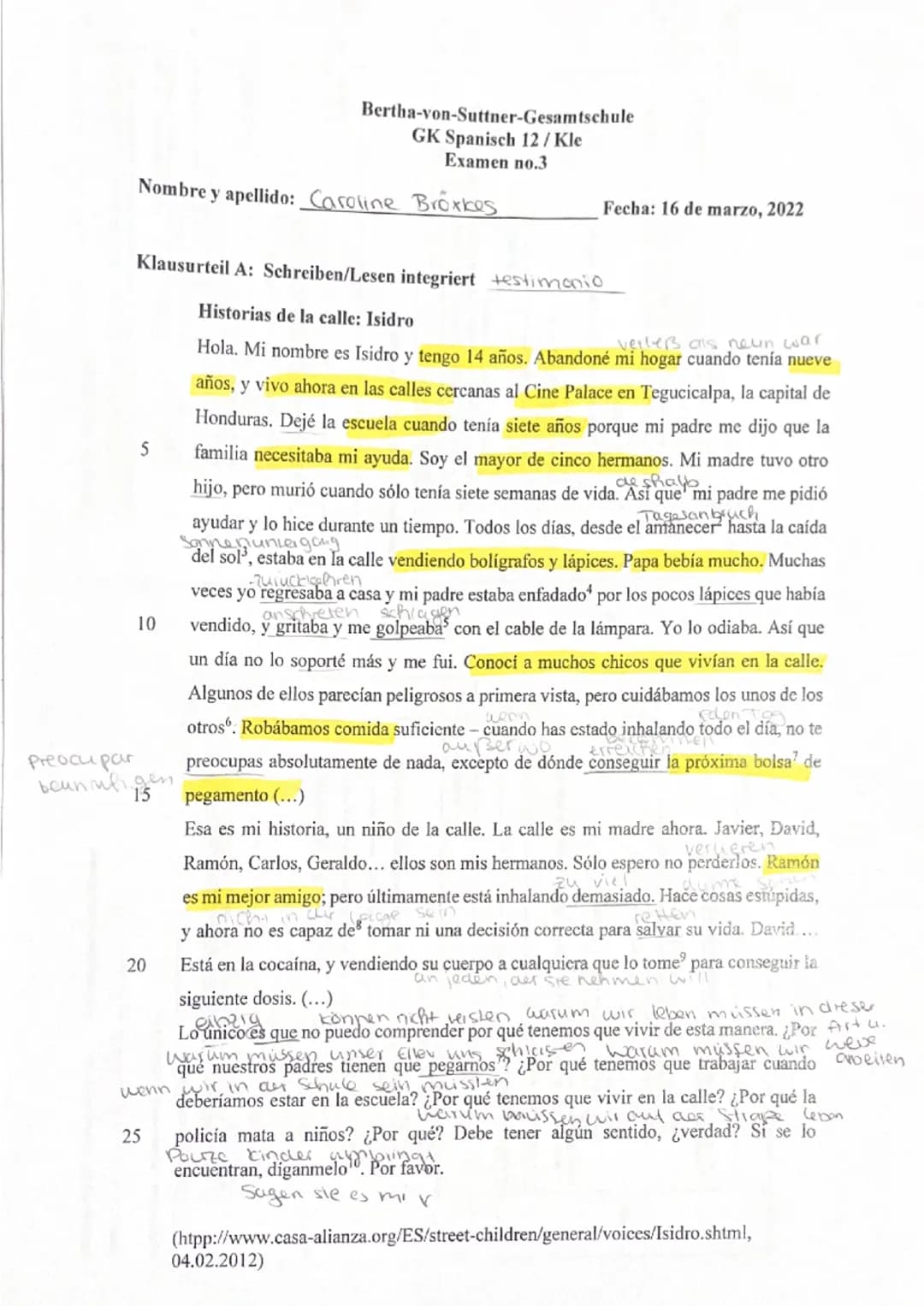 Anotaciones:
Alle Verbformen, die auf -aba(mos) bzw. -ía(n) enden, stellen eine Vergangenheitsform dar,
die im Deutschen dem Imperfekt (bzw.