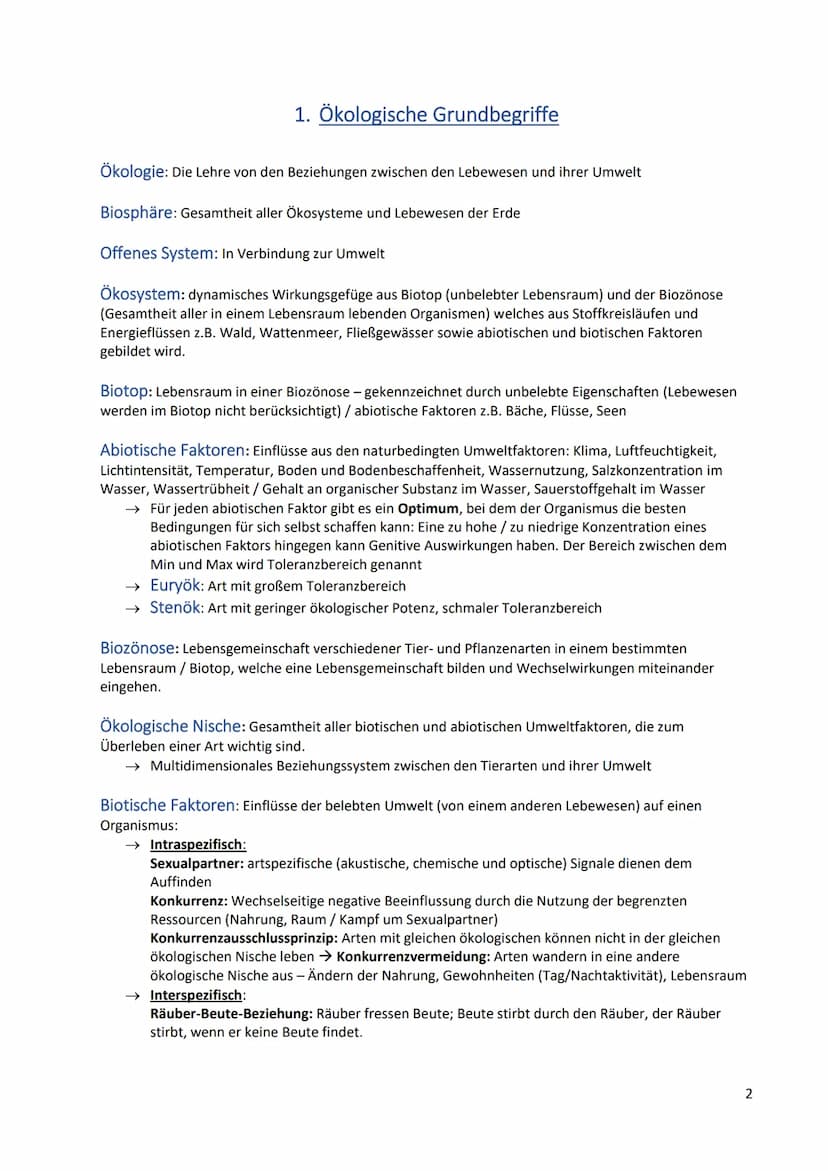 Inhalt
1. Ökologische Grundbegriffe.
2. Abschnitte Fließgewässer.....
3.
Biologie Abiturvorbereitung
Ökologie
2
2.1 Definition Fließgewässer