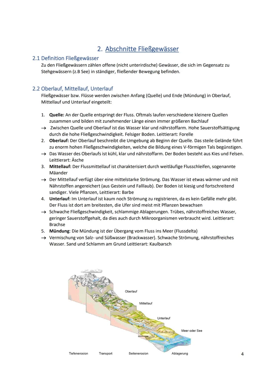Inhalt
1. Ökologische Grundbegriffe.
2. Abschnitte Fließgewässer.....
3.
Biologie Abiturvorbereitung
Ökologie
2
2.1 Definition Fließgewässer
