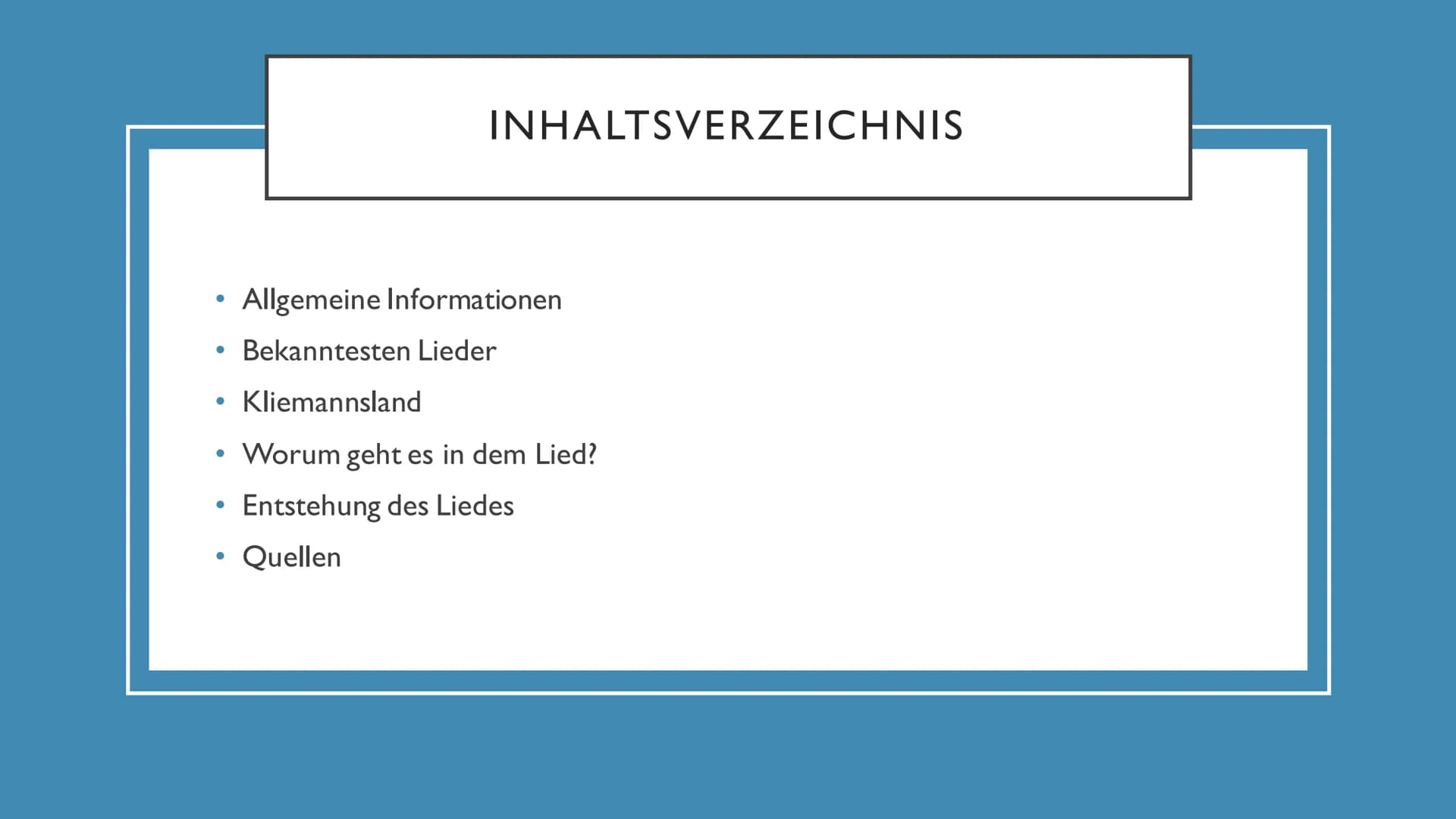 FYNN KLIEMANN - ZUHAUSE
November 2020 • Allgemeine Informationen
●
Bekanntesten Lieder
●
INHALTSVERZEICHNIS
• Kliemannsland
●
• Worum geht e