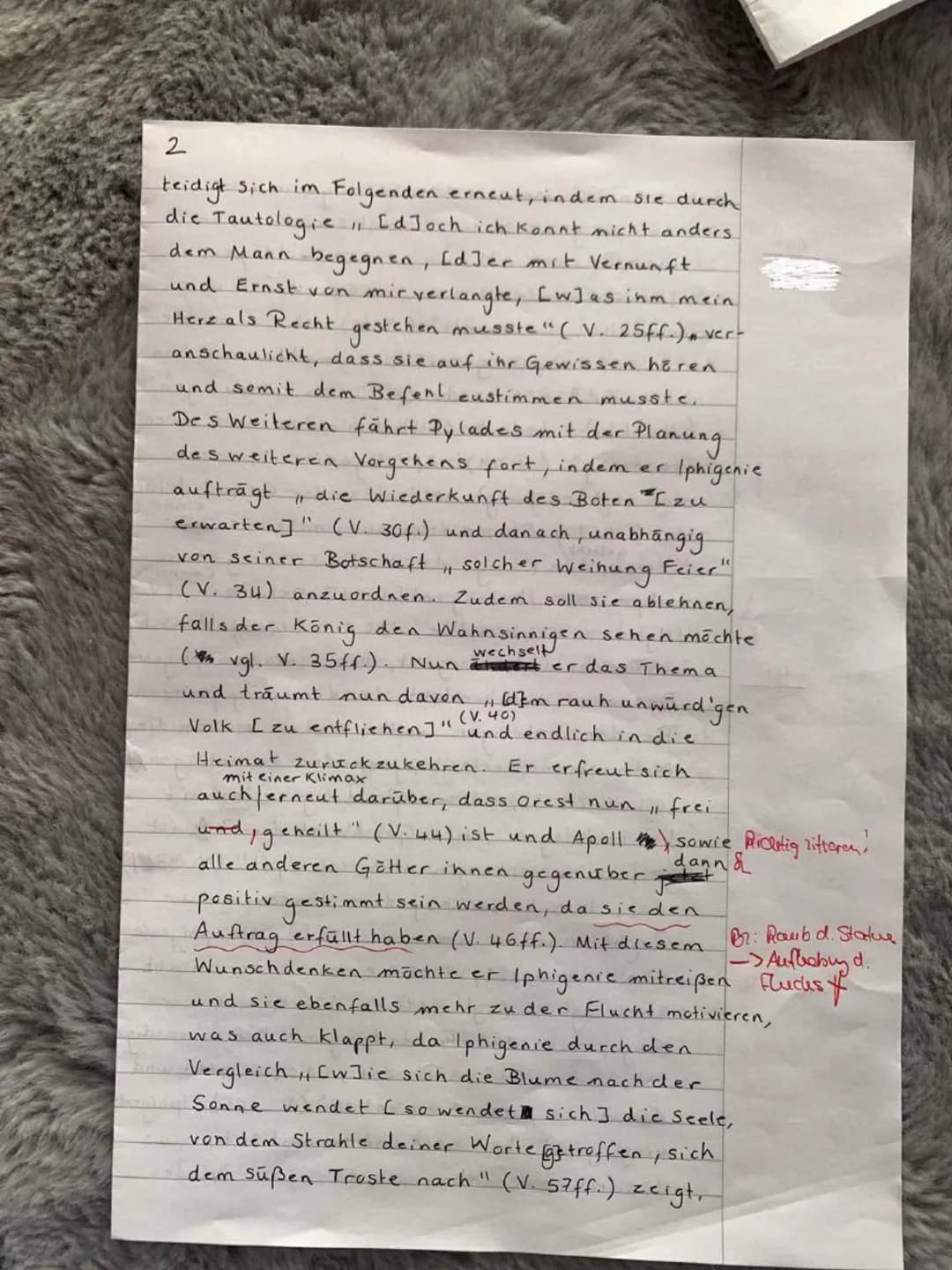 1
10
15
20
25
Aufgabenstellung:
a) Erschließen Sie den folgenden Auszug aus Johann Wolfgang von Goethes
Drama ,,Iphigenie auf Tauris" (1786/