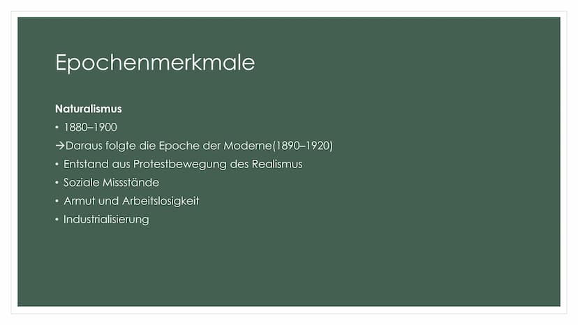 POETISCHER
REALISMUS/NATURALISMUS Gliederung
Definitionen
→Gemeinsamkeiten und Unterschiede
→Epochenmerkmale
●
→Merkmale
Historischer Kontex