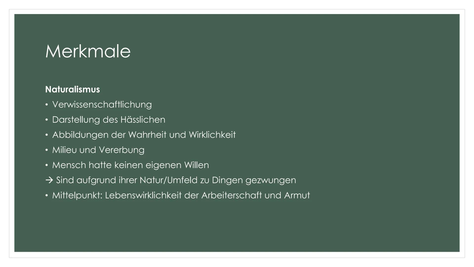 POETISCHER
REALISMUS/NATURALISMUS Gliederung
Definitionen
→Gemeinsamkeiten und Unterschiede
→Epochenmerkmale
●
→Merkmale
Historischer Kontex