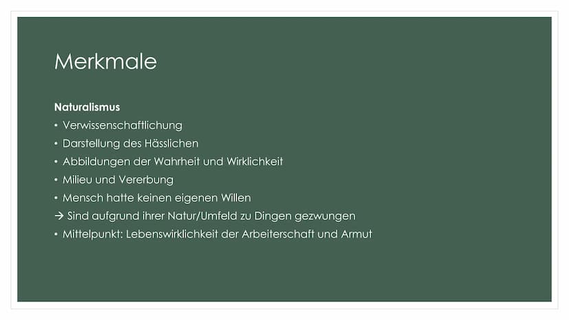 POETISCHER
REALISMUS/NATURALISMUS Gliederung
Definitionen
→Gemeinsamkeiten und Unterschiede
→Epochenmerkmale
●
→Merkmale
Historischer Kontex