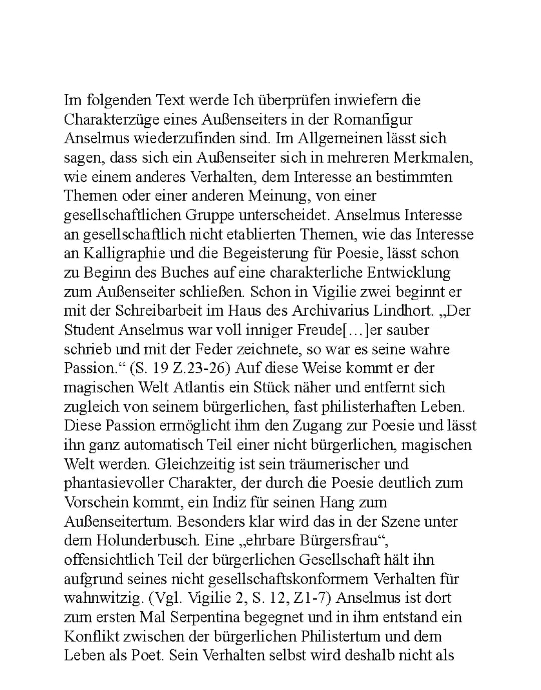Anselmus - Außenseitertum