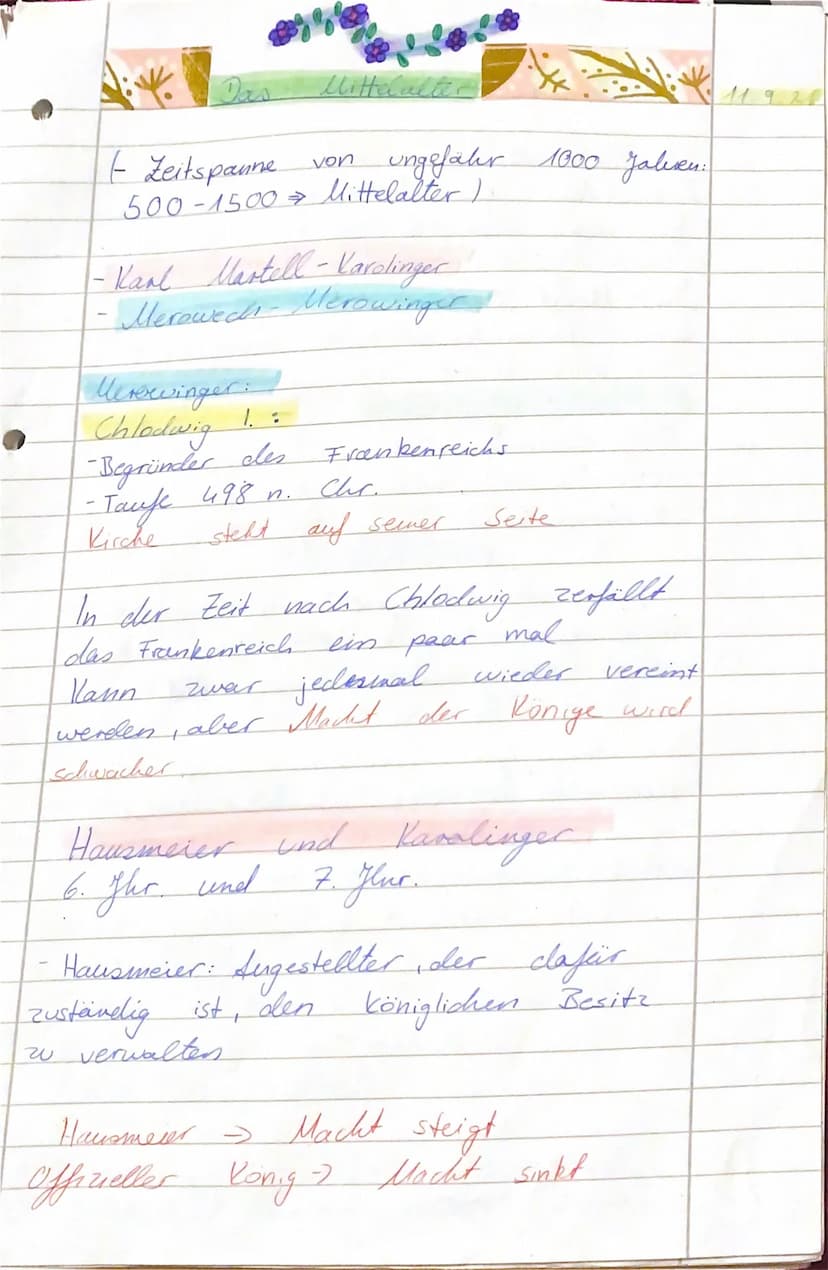 Chr.
Karl Martell
Begründer
Hausmeier
-
der Karalinger mächtiger
8. Jess.
im
Die Macht liegt jetzt hauptsächlich
beim
Hausmeier
Pippin der J