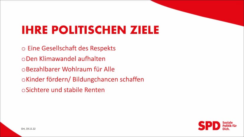 Von: Hilla, Anna,
Franz&Laura
SPD
Ort, 19.11.22
Soziale
Politik für
Dich.
DIE SOZIALDEMOKRATISCHE
PARTEI INHALTE
o Die Entstehung der Partei
