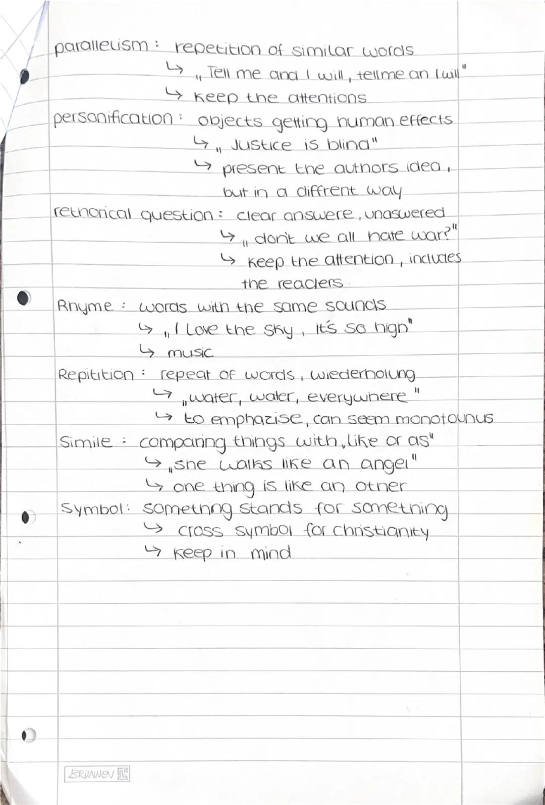 --- OCR Start ---
Stilistic devices
alliteration repitition of the same consonant
↳"bold, bright, beautiful"
getting attention, important po