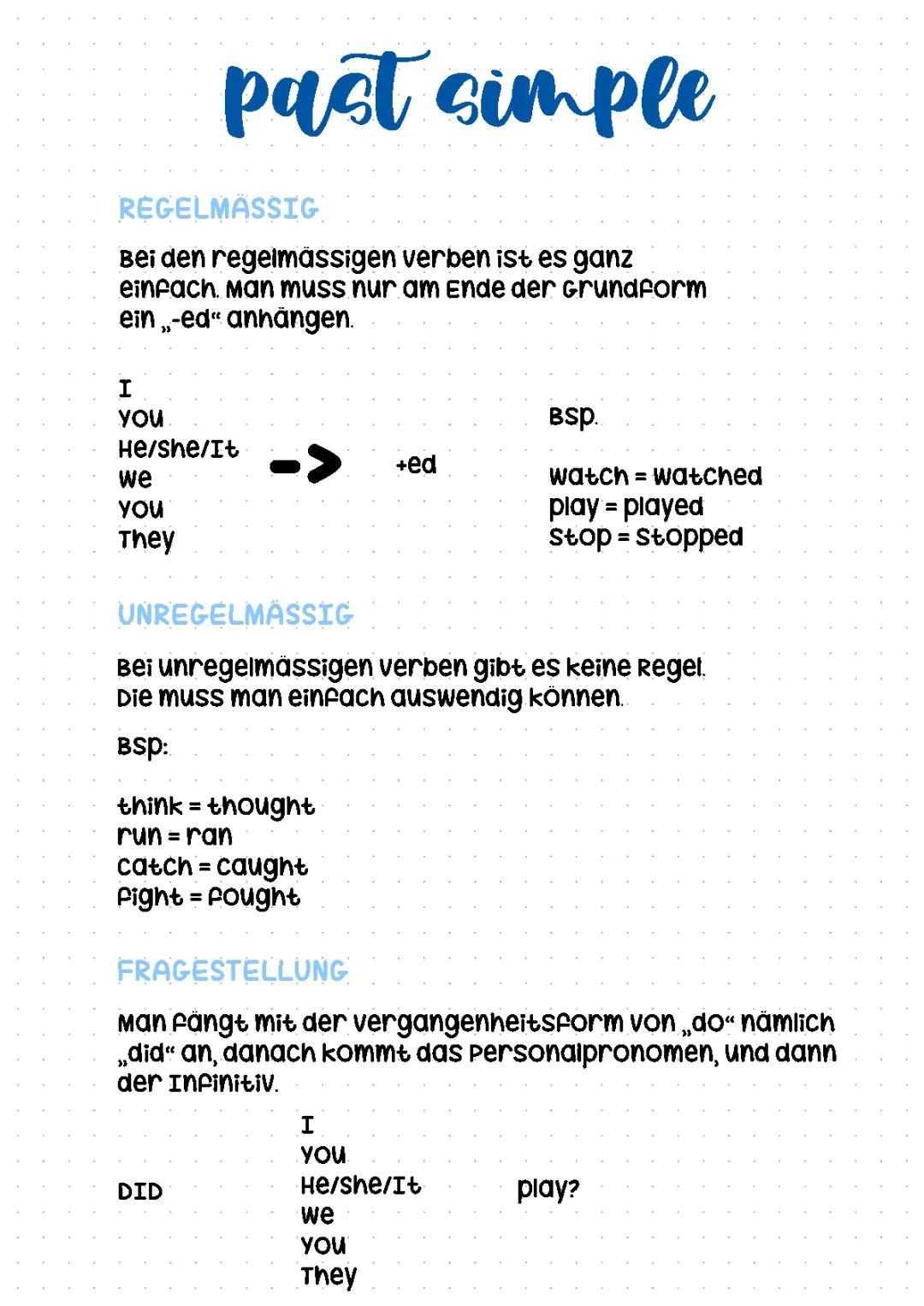 Past Simple - Englisch