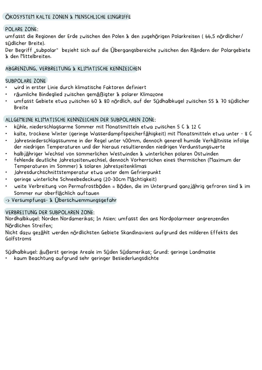 # ÖKOSYSTEM KALTE ZONEN & MENSCHLICHE EINGRIFFE

POLARE ZONE:

umfasst die Regionen der Erde zwischen den Polen & den zugehörigen Polarkreis