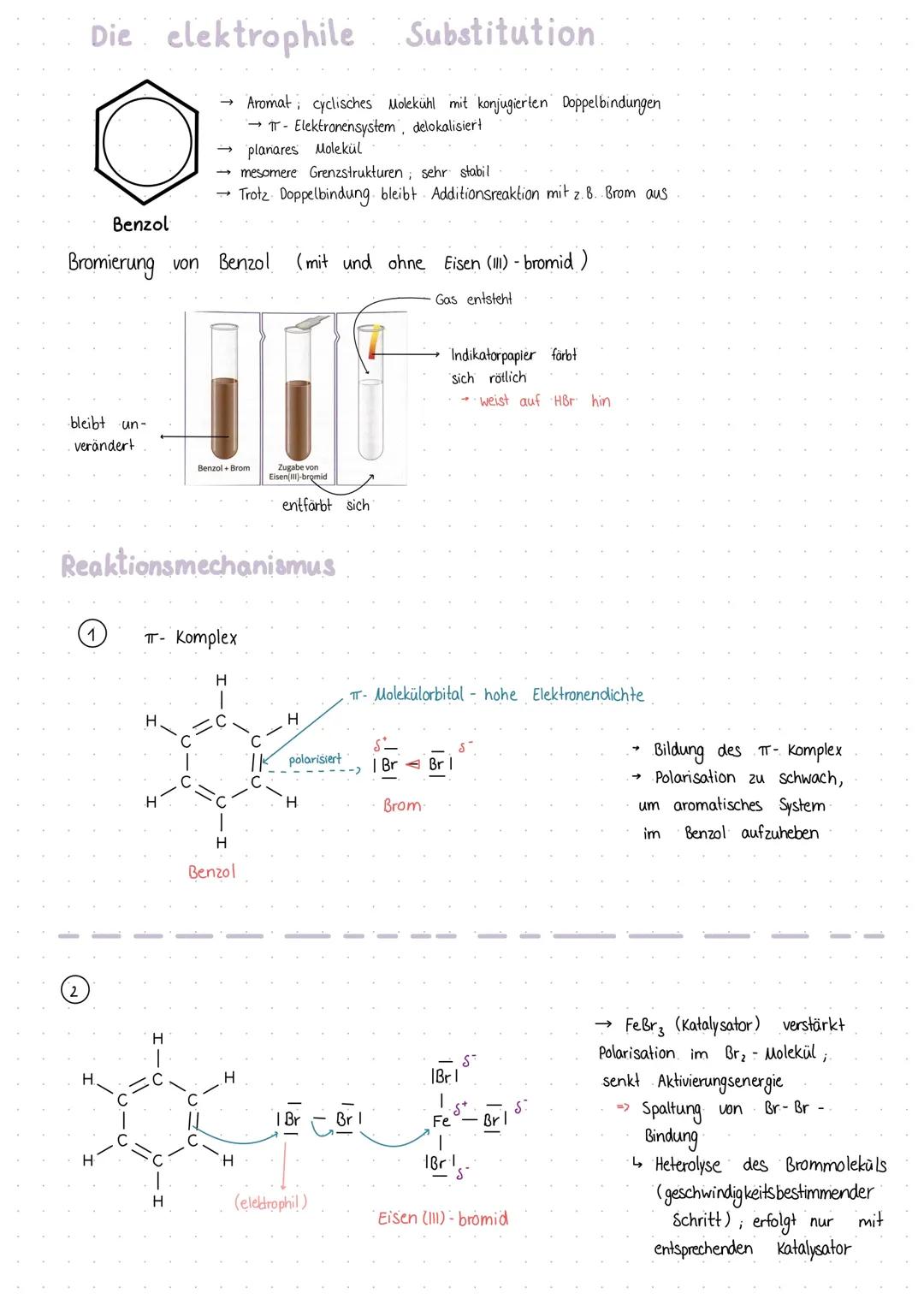 Benzol, elektrophile Substitution