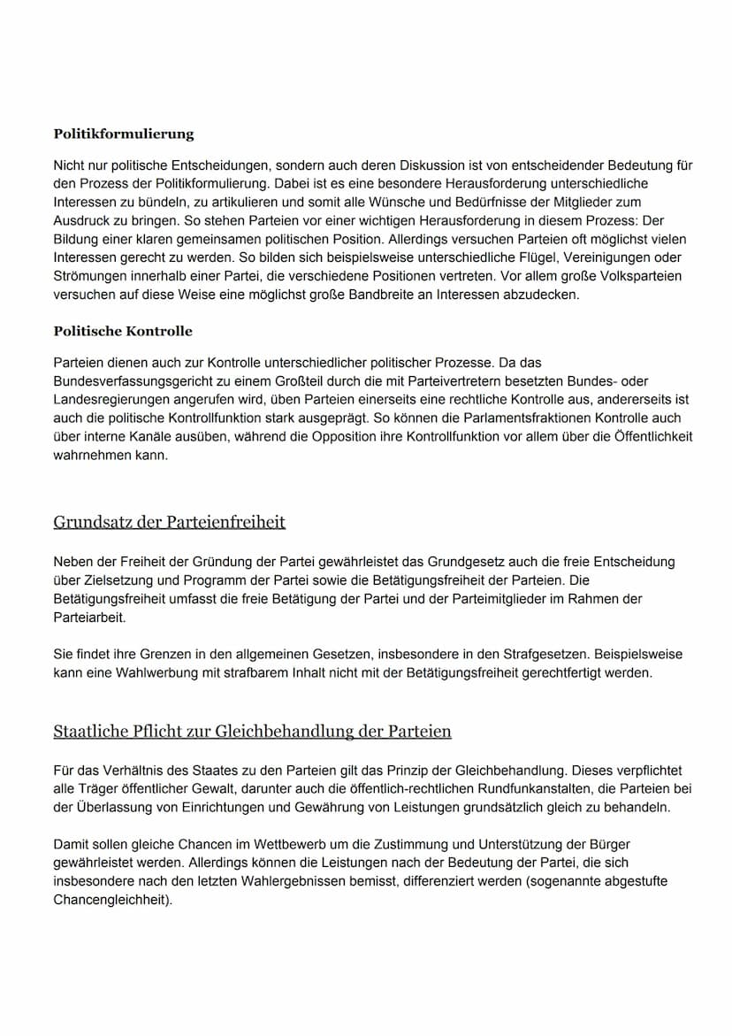 Aufgaben, Rechte & Pflichten von Parteien
Parteien tragen zur politischen Willensbildung bei und haben somit die Aufgabe die politischen Int