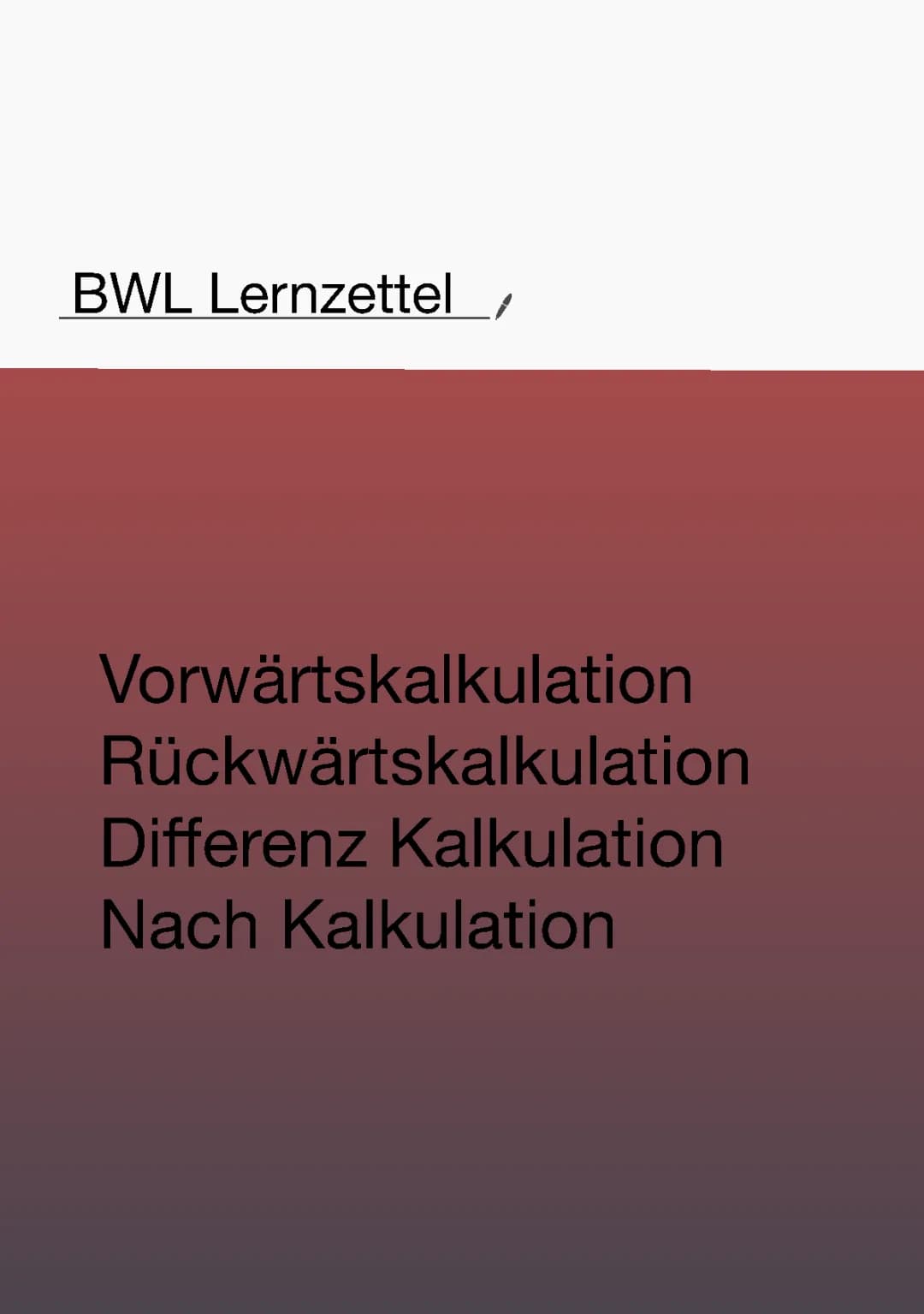Kalkulation 