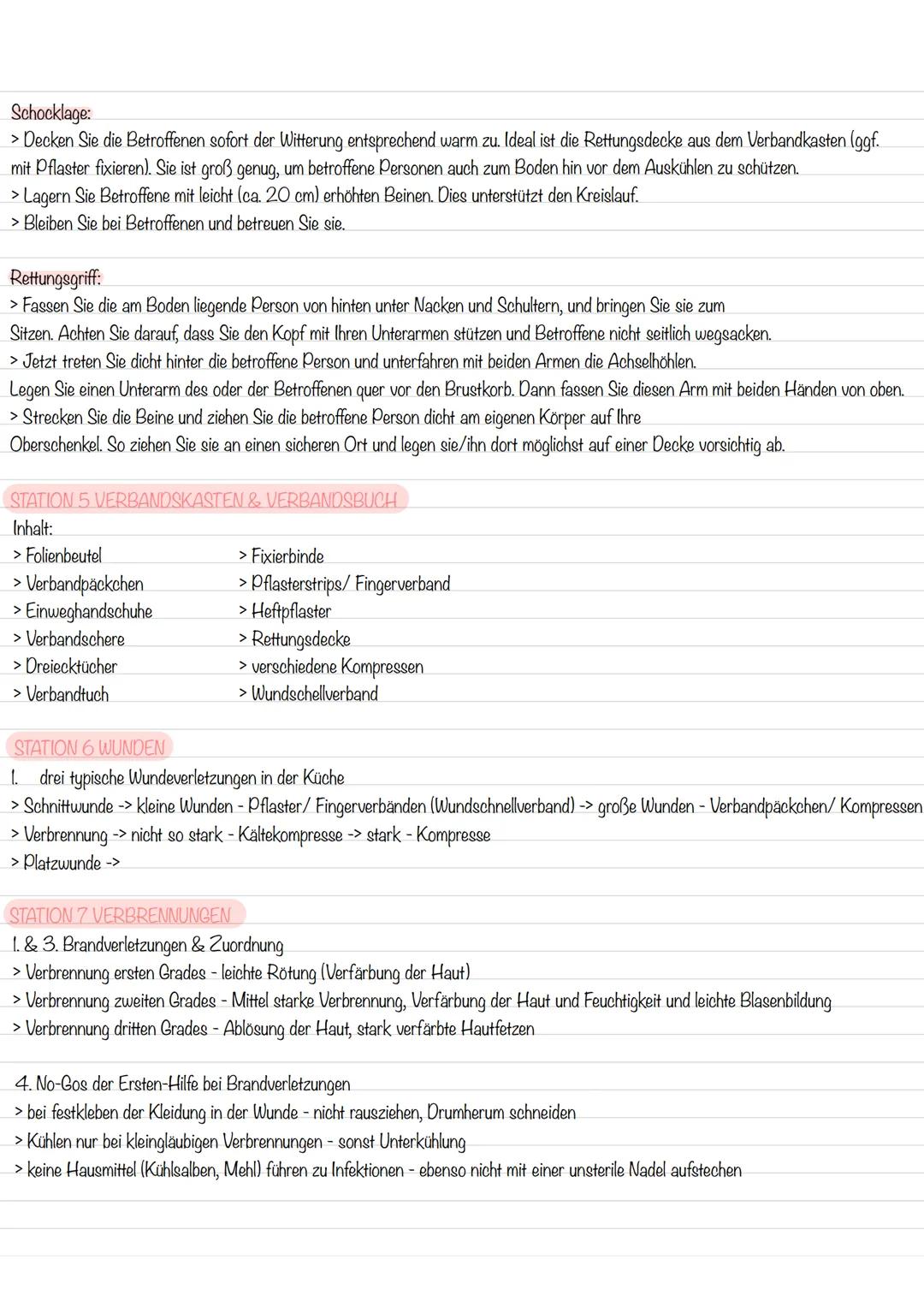 LAUFZETTEL
STATIONENLERNEN

Herzlungen- Lagerungs- Rettungs- Verbandbuch
Verätzungen
Wunden
Verbren-
Wieder-
arten
kette
&
nungen
belebung/
