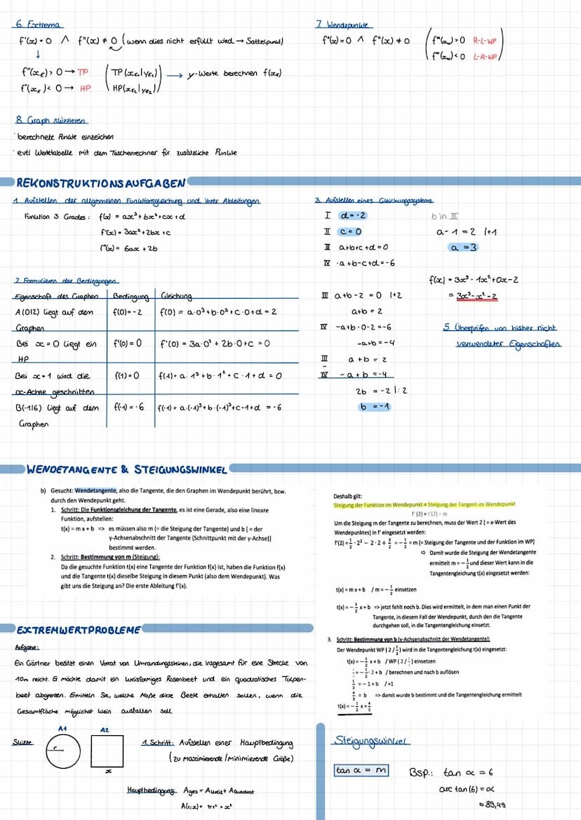 ABLEITUNGEN
Potenzregel: Für eine Funution f mit der Gleichung f(x) = x², new, gilt f'(x) = n.x²-²
Faktorregel: Für eine Function of mit der