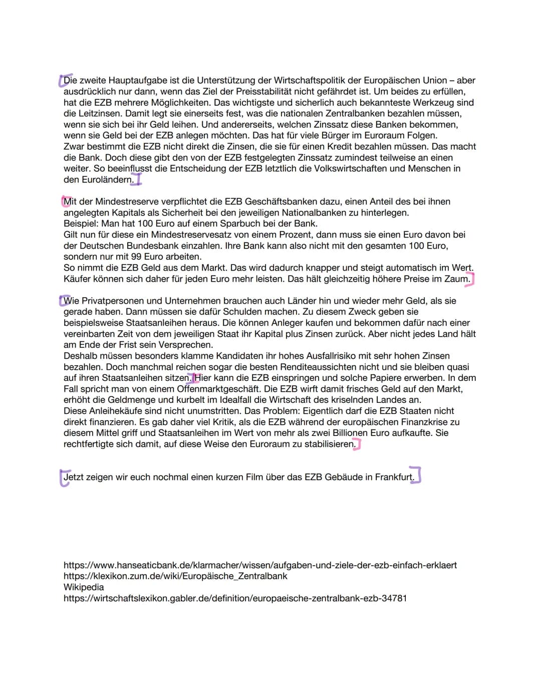 Wir halten heute eine Präsentation über die Europäische Zentralbank, genannt auch EZB, die die
Französin Christine Lagarde als Präsidentin h