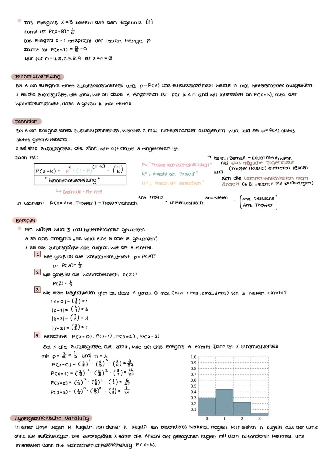 ZUFALLSGRÖBE
stochastik
Definition
Sei z ein zufallsexperiment mit Ergebnismenge . Eine Funktion X: → ⓇR nennen wir zufallsgröße. Sei x eine