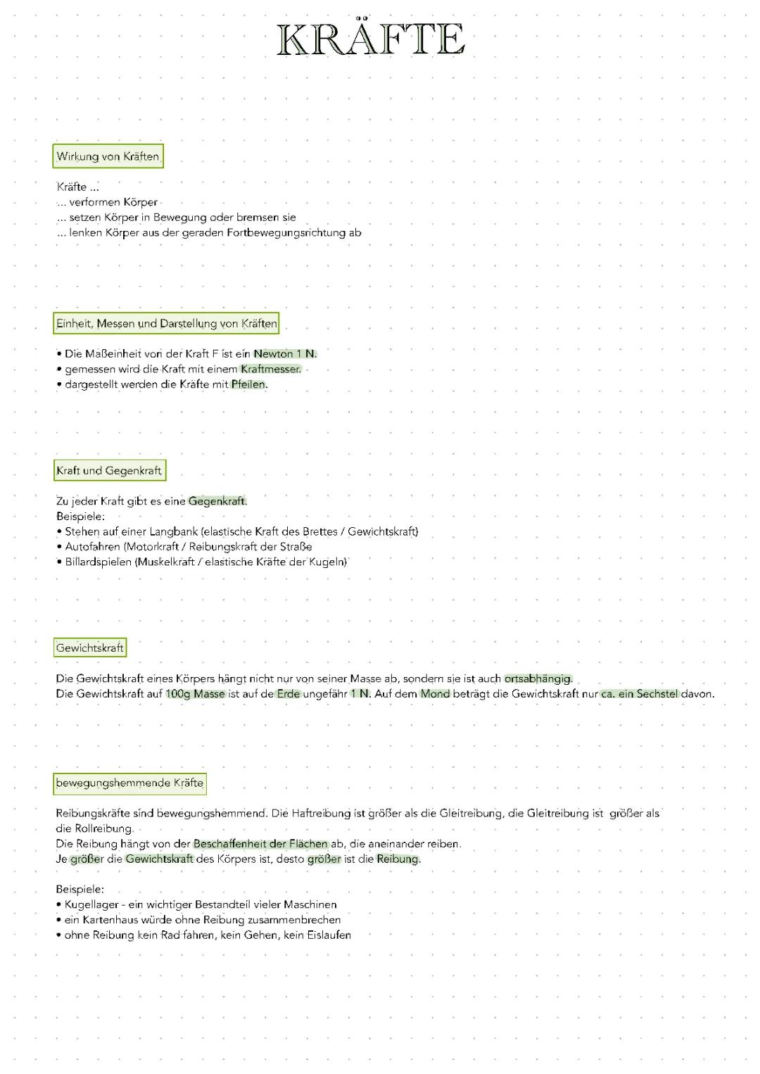 Kräfte und ihre Wirkungen: Beispiele und Lösungen für Klasse 7 und 8