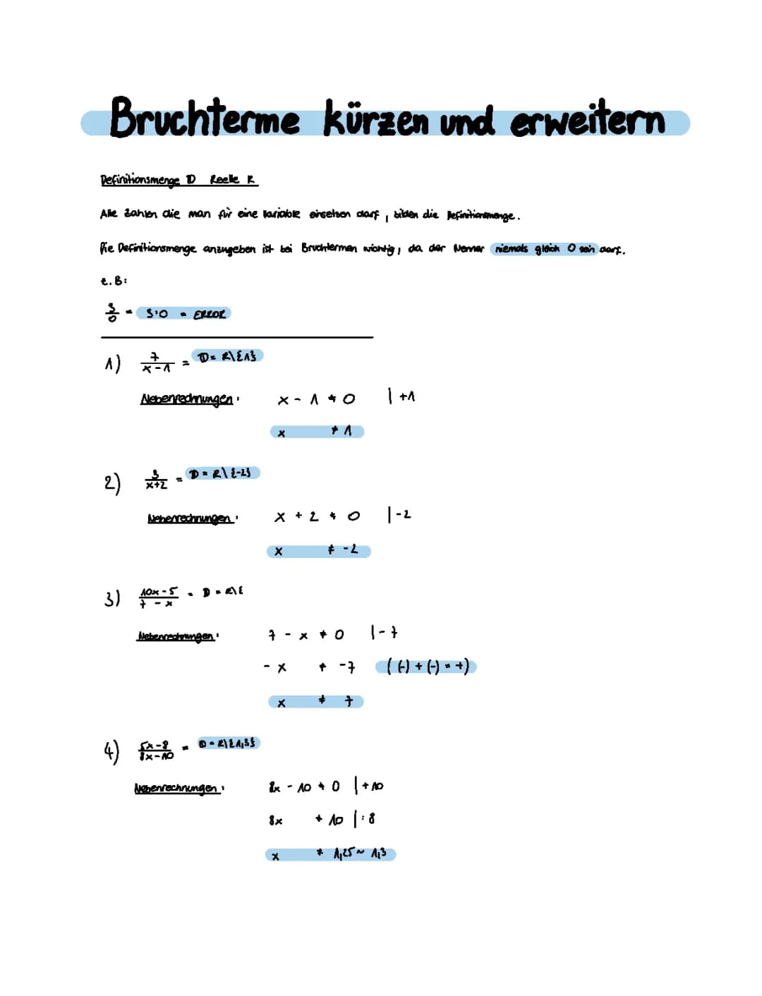 Bruchterme kürzen und erweitern lernen: So verstehst du die Definitionsmenge!