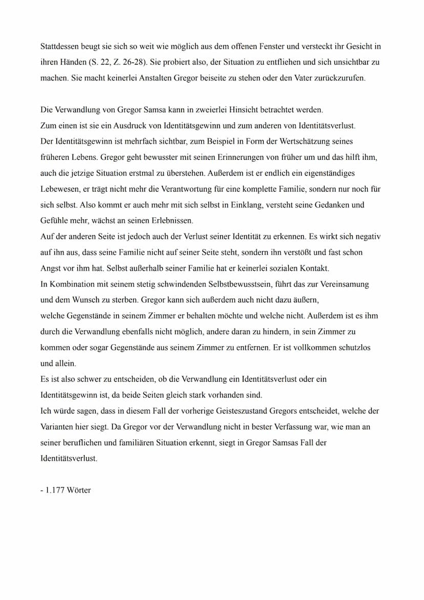 Lara - Klausurersatzleistung
18.Dezember 2020
In der Erzählung „Die Verwandlung", die Franz Kafka 1912 verfasste und die 1915 erstmals im
Ku