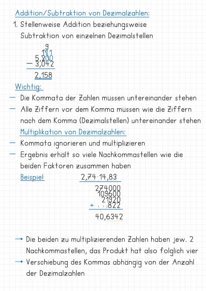 Dezimalzahlen / -brüche
Dezimalbruch
auch: Zehnerbruch
Bruch, in dessen Nenner 10 oder eine Potenz
von 10 steht (bspw. 100, 1000, etc.)
Nenn
