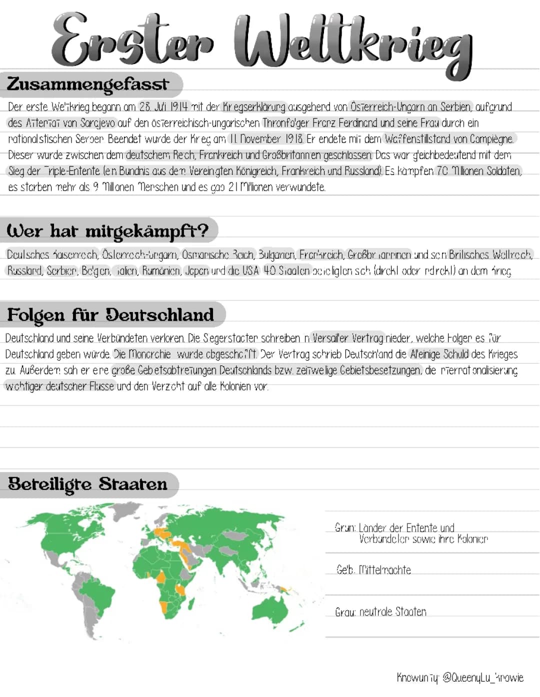 Erster Weltkrieg 