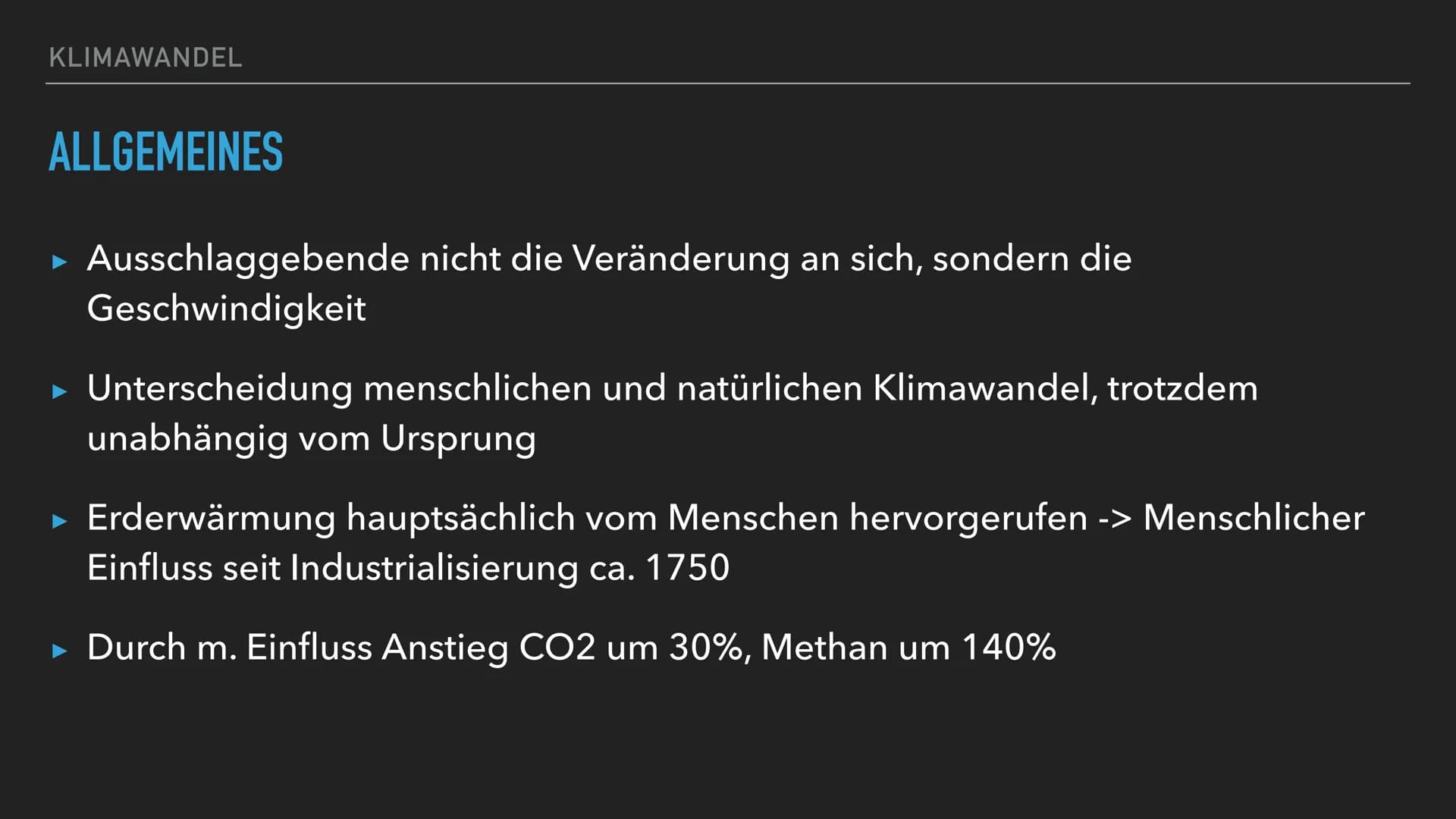 KLIMAWANDEL
WISSAM AZDOUD 08.04.2021GK 13/2 INHALTSVERZEICHNIS
▸ Definitionen, Allgemeines
▸ Merkmale des Klimawandels
► Natürliche Klimaver