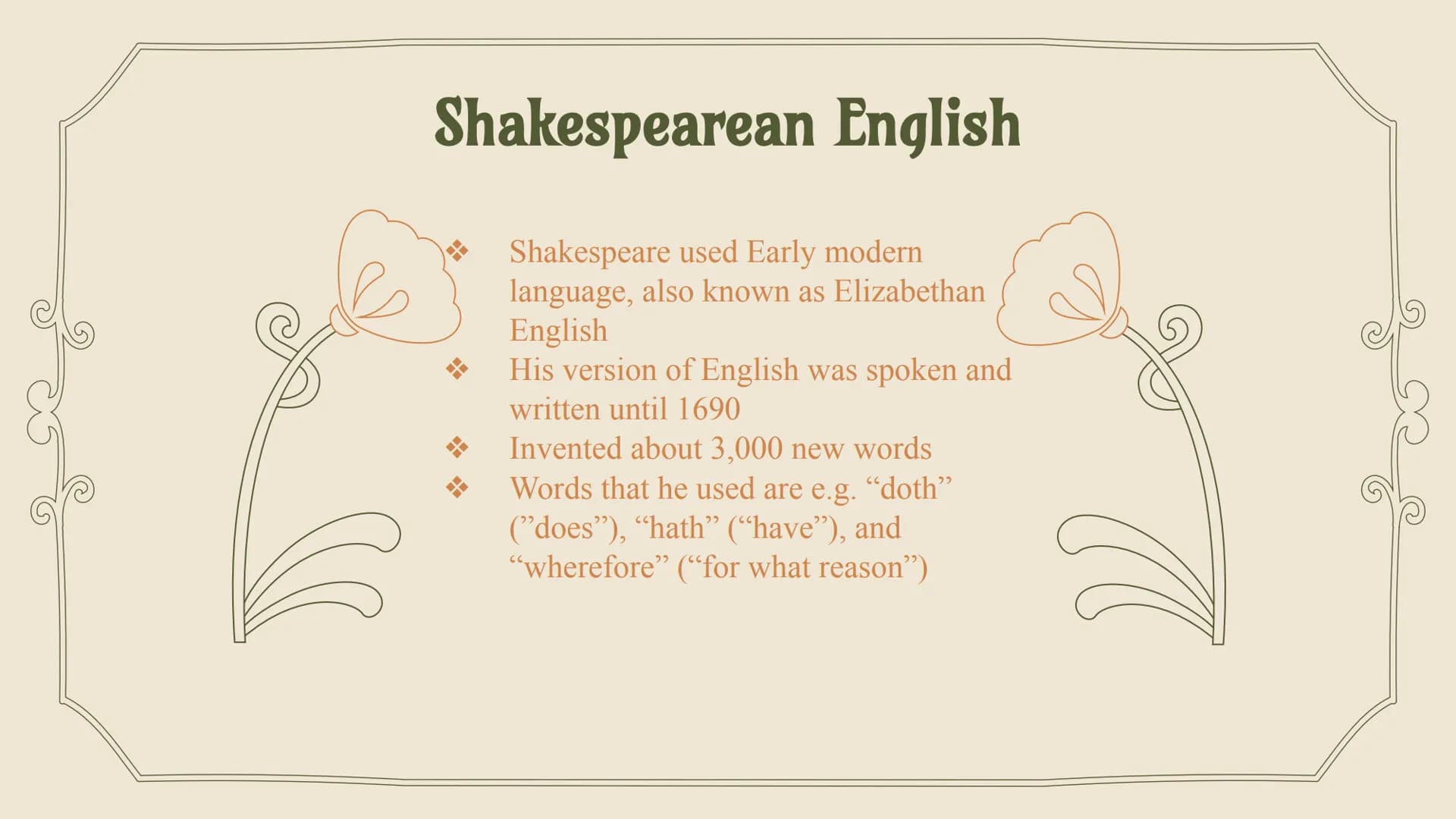 WILLIAM
SHAKESPEARE
1564-1616 TABLE OF CONTENTS
01 Shakespeare's life
02
His works
Sonnets, tragedies, comedies,
history plays and their
cha