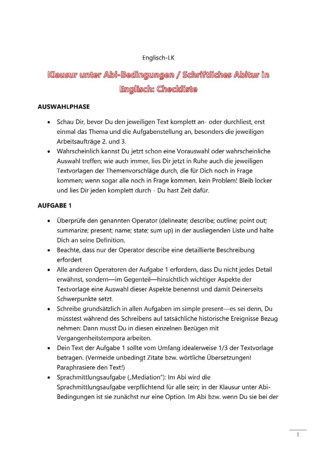 Ultimate Guide for Englisch Abi 2024: LK Lernzettel & Aufgaben