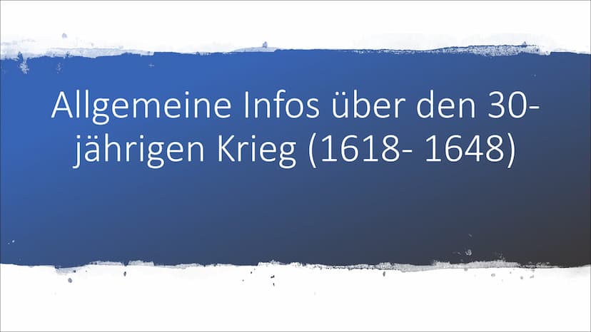 Homeschooling
Geschichte
Der 30-jährige Krieg
Ausarbeitung Leitfrage
Der 30-jährige Krieg
Die 30 dunkeln Jahre oder eine Erlösung? Allgemein