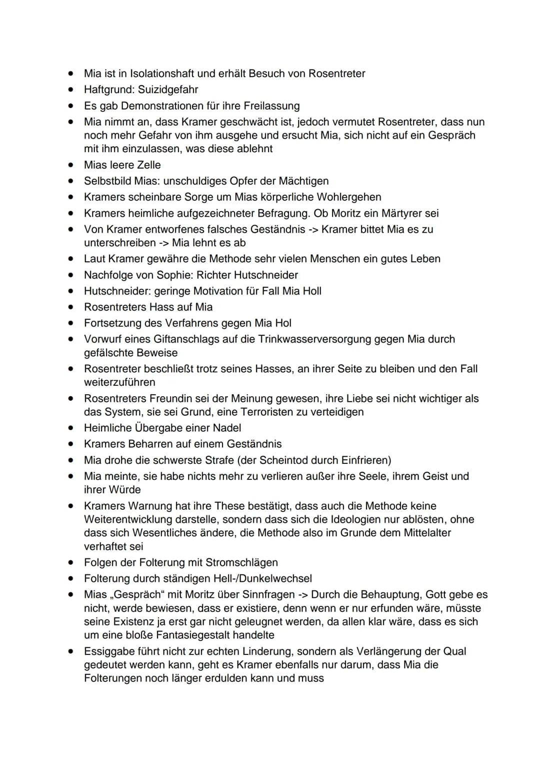 Zusammenfassung
●
●
●
• Verhandlung wird durch Journalist Heinrich Kramer unterbrochen -> interessiert am
Fall Mia Holl
•
Bürger müssen Schl