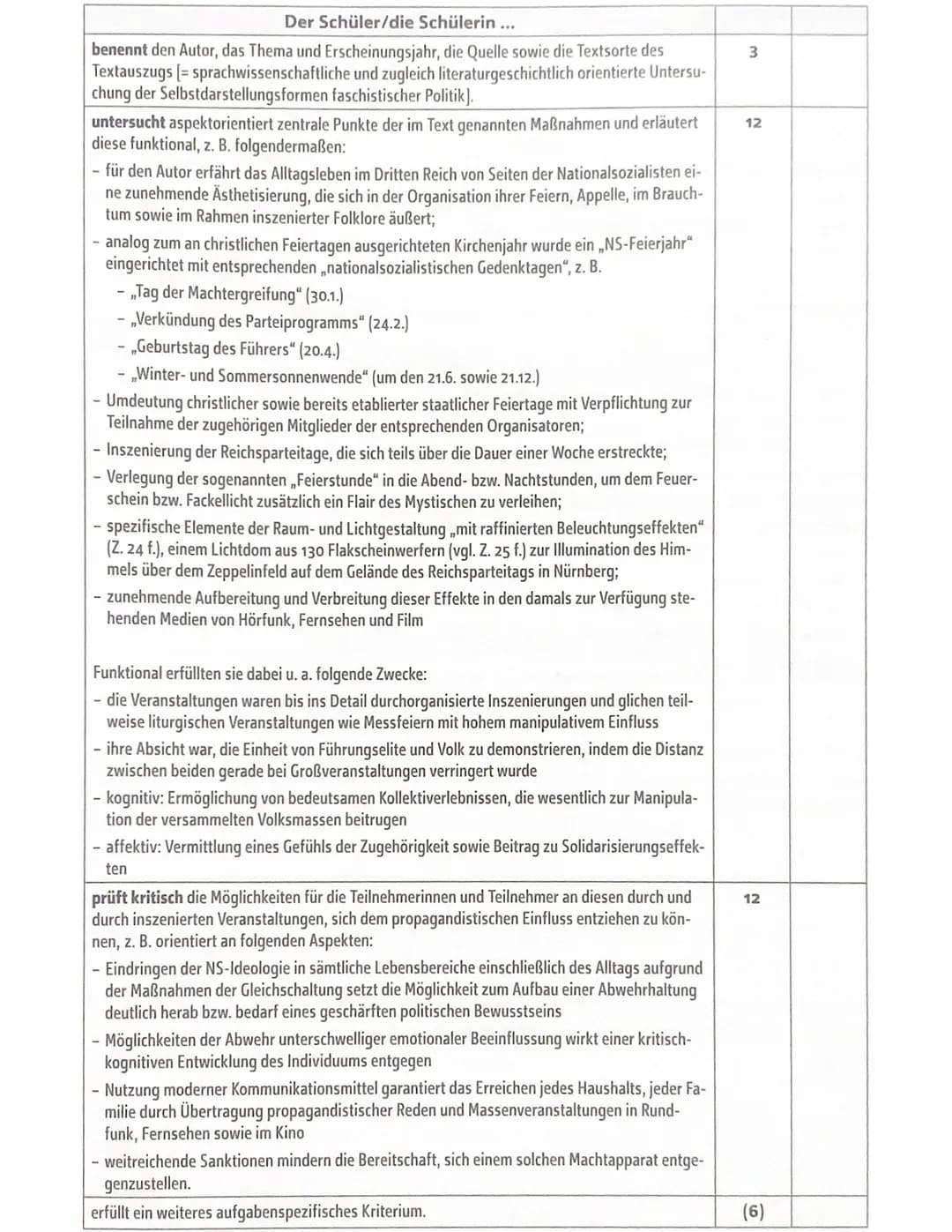 Teilaufgabe 1
Anforderungen
Analyse eines Auszugs aus der Rede A. Hitlers, die er am 30. Januar 1937 vor
den Mitgliedern des Deutschen Reich