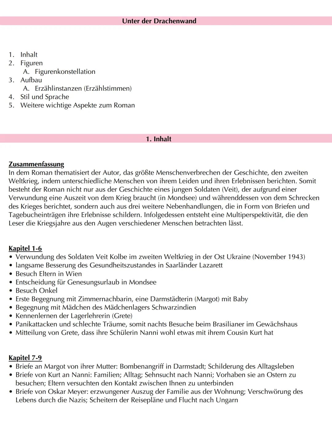 
<p>Der Roman "Unter der Drachenwand" thematisiert das größte Menschenverbrechen der Geschichte, den zweiten Weltkrieg. Dabei berichten vers