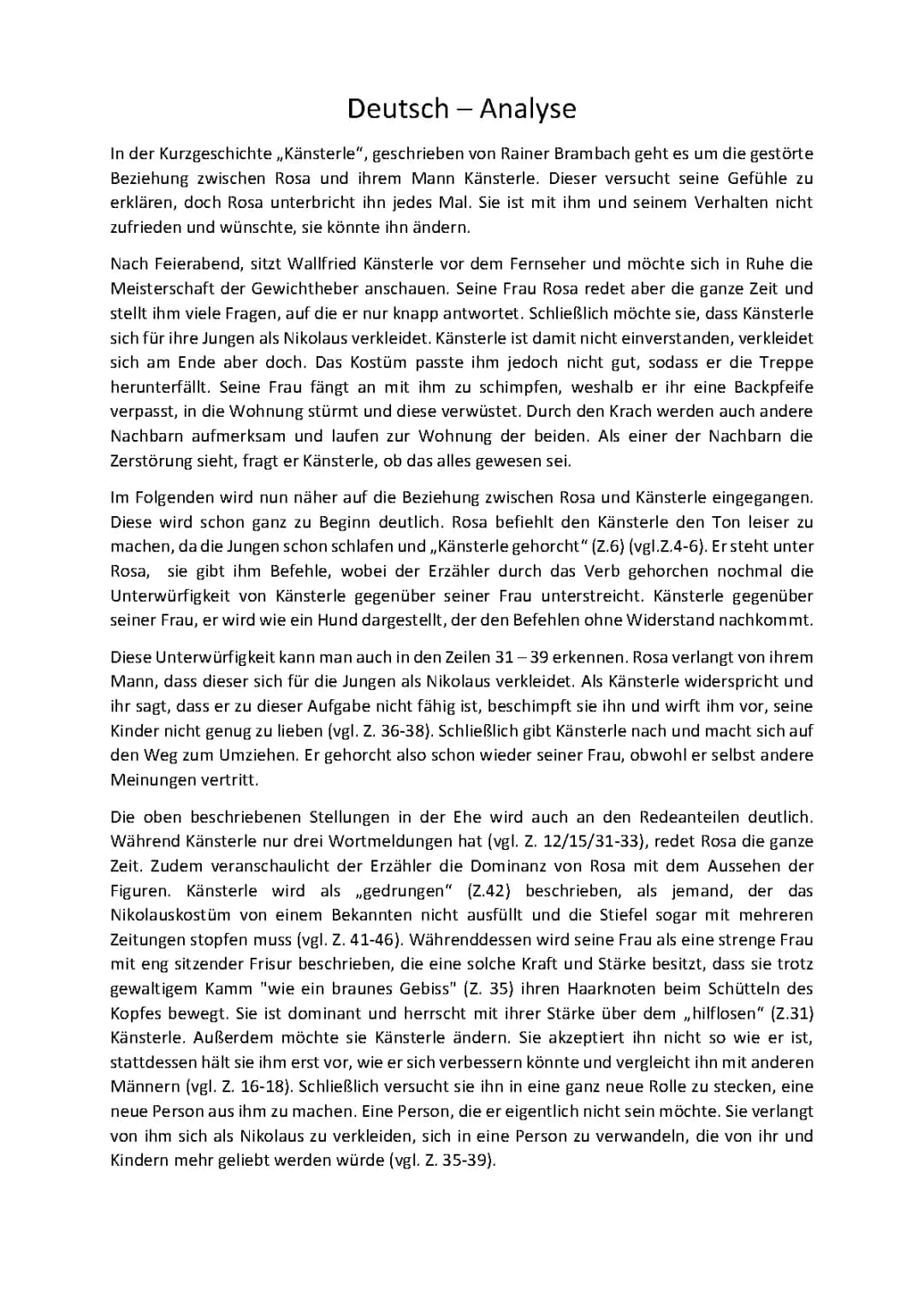 Analyse von Känsterle 