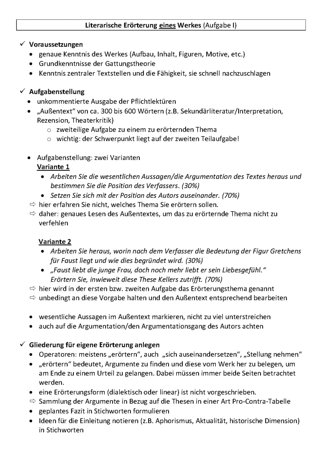 Literarische Erörterung Aufbau und Beispiele mit Formulierungshilfen